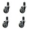 Service Caster 3.5'' Gray Poly Wheel Swivel 1-5/8'' Expanding Stem Caster Set, 4PK SCC-EX20S3514-PPUB-158-4 - alternate 1